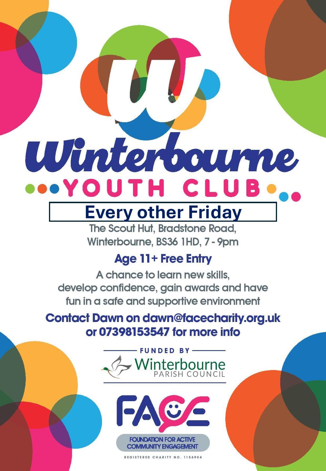 poster for winterbourne youth club